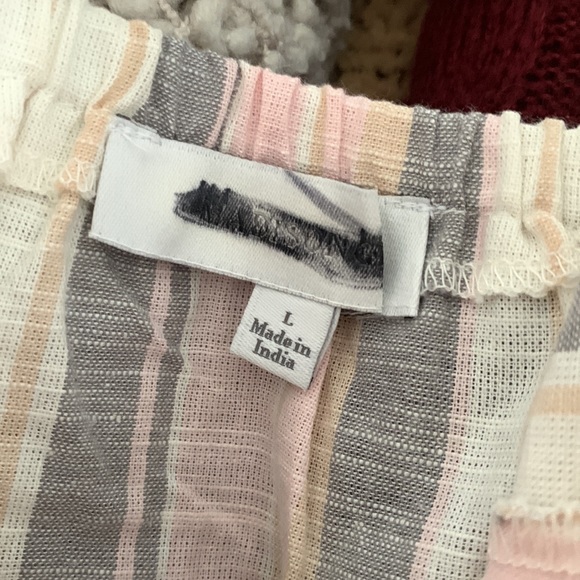 Madison Grey Striped Ruffle Dress cotton summer Sunday size XL boho - Picture 4 of 15